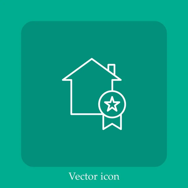 Icône Vectorielle Certifiée Icône Linéaire Ligne Avec Course Modifiable — Image vectorielle