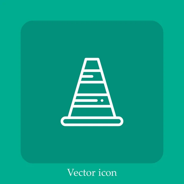 Icona Vettoriale Cono Icon Line Lineare Con Tratto Modificabile — Vettoriale Stock