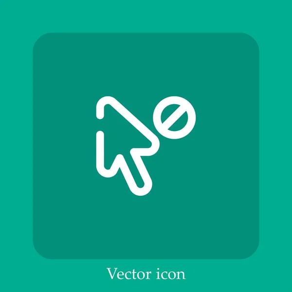 Icono Vectorial Prohibido Icono Lineal Línea Con Carrera Editable — Vector de stock