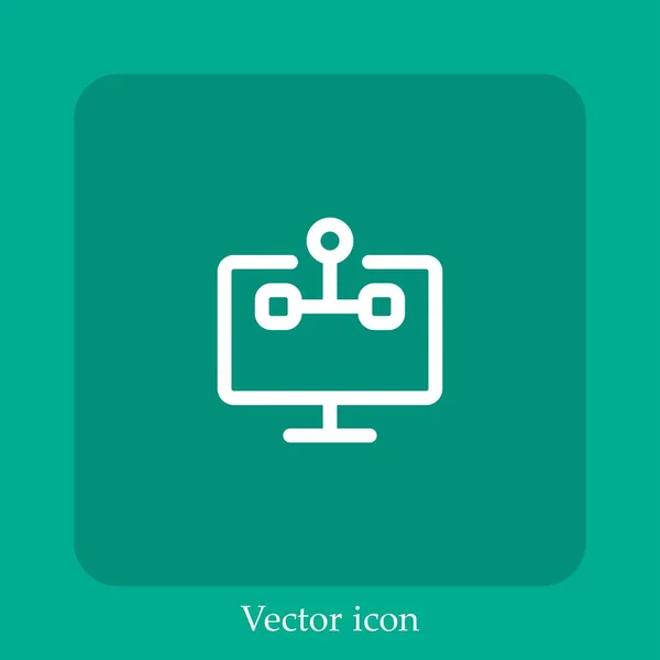 Ícone Vetorial Hierarquia Linear Icon Line Com Curso Editável — Vetor de Stock