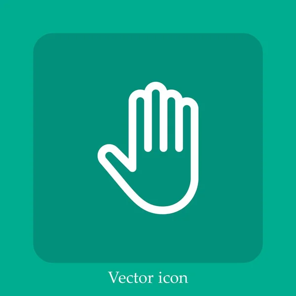 Icono Vector Mano Abierta Icon Line Lineal Con Carrera Editable — Vector de stock