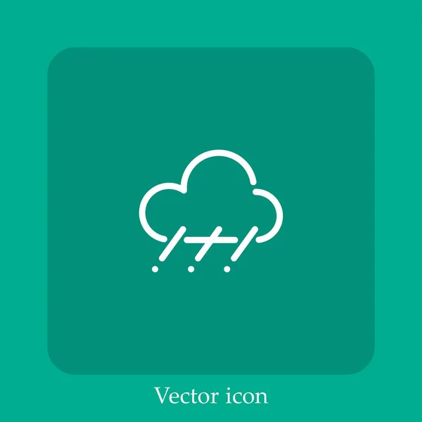 Ícone Vetor Chuva Linear Icon Line Com Curso Editável — Vetor de Stock