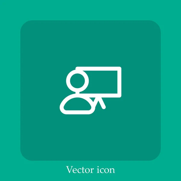 Lehrer Vektor Symbol Lineare Icon Line Mit Editierbarem Strich — Stockvektor