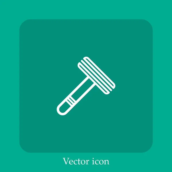 Ícone Vetor Navalha Linear Icon Line Com Curso Editável — Vetor de Stock