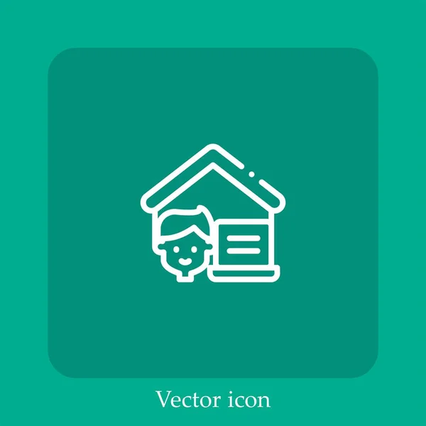 Ícone Vetor Trabalho Linear Icon Line Com Curso Editável — Vetor de Stock