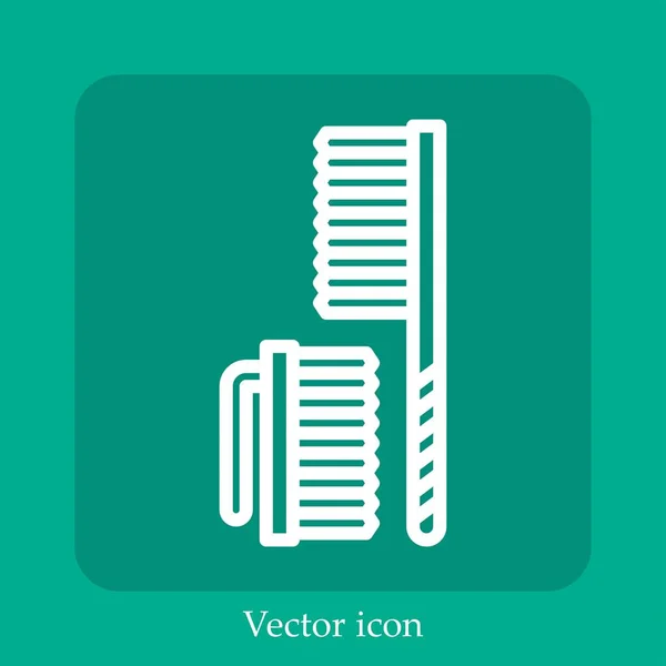 Ecset Vektor Ikon Lineáris Ikon Line Szerkeszthető Stroke — Stock Vector