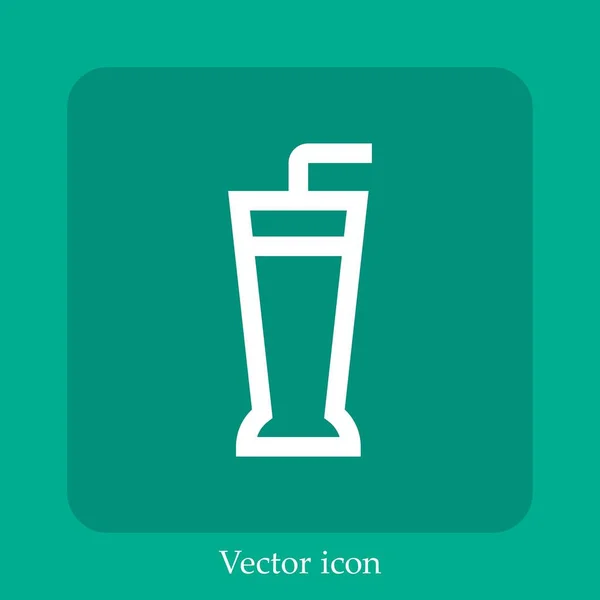Rijstdrank Vector Pictogram Lineair Icon Line Met Bewerkbare Slag — Stockvector