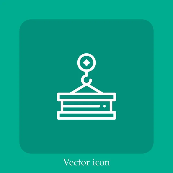 Icône Vectorielle Grue Icône Linéaire Ligne Avec Course Modifiable — Image vectorielle