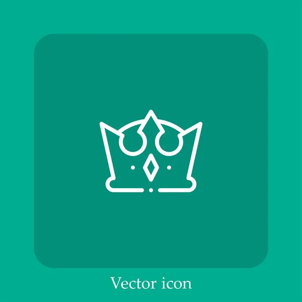 Ícone Vetor Coroa Linear Icon Line Com Curso Editável — Vetor de Stock