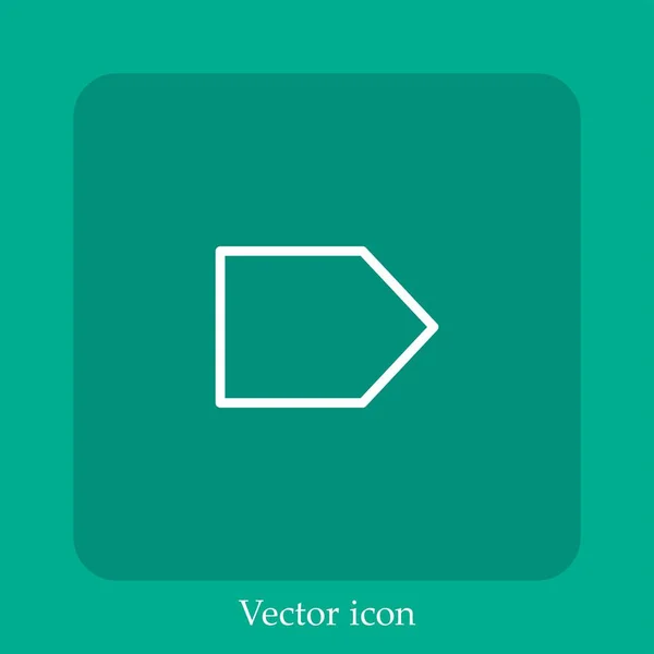 Flecha Derecha Icono Vectorial Icon Line Lineal Con Carrera Editable — Vector de stock