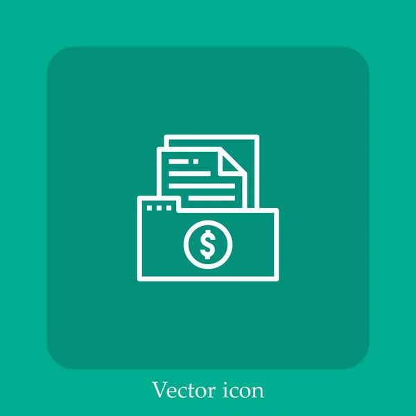 Icône Vectorielle Document Icône Linéaire Ligne Avec Trait Modifiable — Image vectorielle