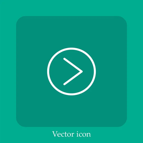 Flecha Derecha Icono Vectorial Icon Line Lineal Con Carrera Editable — Vector de stock