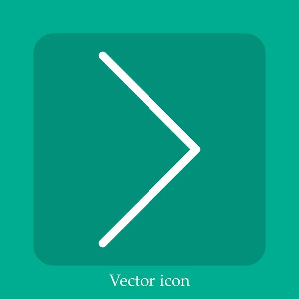 Rechtes Chevron Vektor Symbol Lineares Icon Line Mit Editierbarem Strich — Stockvektor