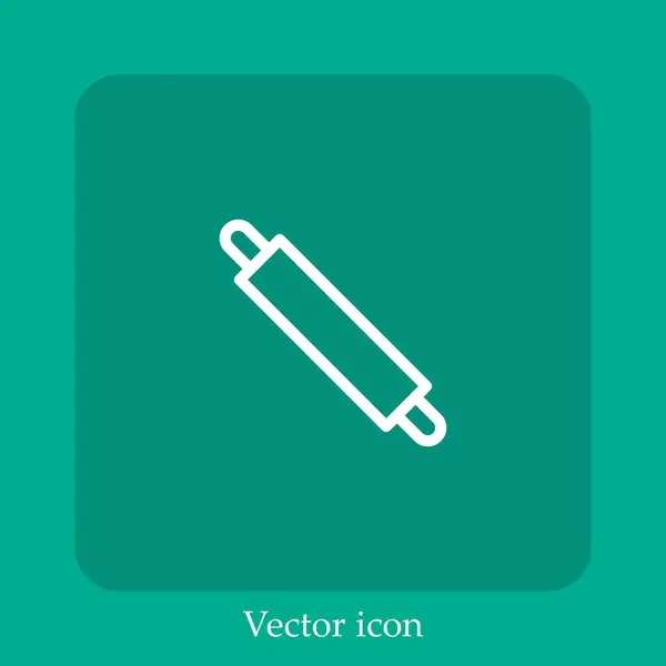 Ícone Vetor Rolo Pino Linear Icon Line Com Curso Editável — Vetor de Stock