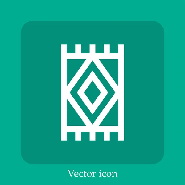 Иконка Вектора Ковра Linear Icon Line Редактируемым Штрихом — стоковый вектор