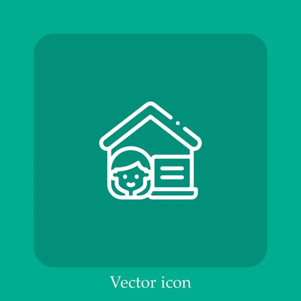 Icône Vectorielle Travail Icône Linéaire Ligne Avec Course Modifiable — Image vectorielle