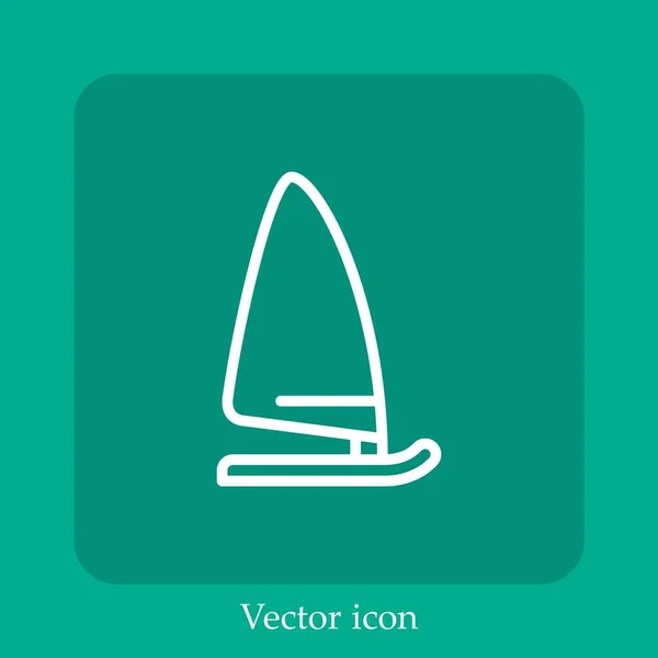 Sailing Vector Icon Linear Icon Line Editable Stroke — Stock Vector