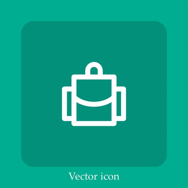 Backpack Vector Icon Linear Icon Line Editable Stroke — Stock Vector