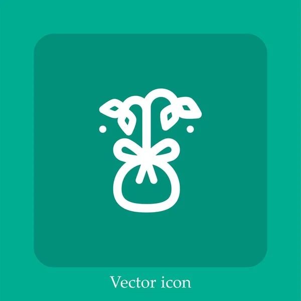 Sapling Vektor Icon Lineare Icon Line Mit Editierbarem Strich — Stockvektor