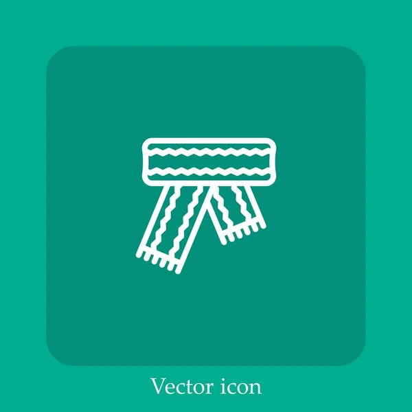 Icône Vectorielle Écharpe Icône Linéaire Ligne Avec Course Modifiable — Image vectorielle
