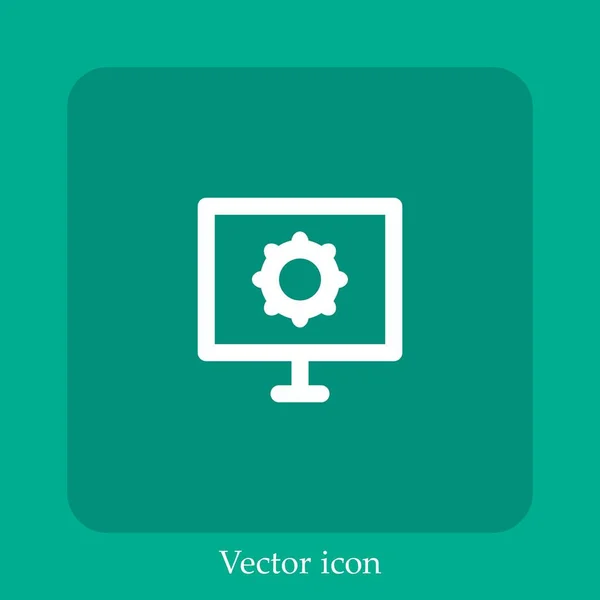 Screen Vector Icon Linear Icon Line Editable Stroke — Stock Vector