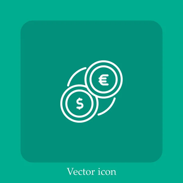 Exchange Vector Icon Linear Icon Line Editable Stroke — Stock Vector