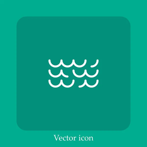 Sea Vector Icon Lineare Icon Line Mit Editierbarem Strich — Stockvektor