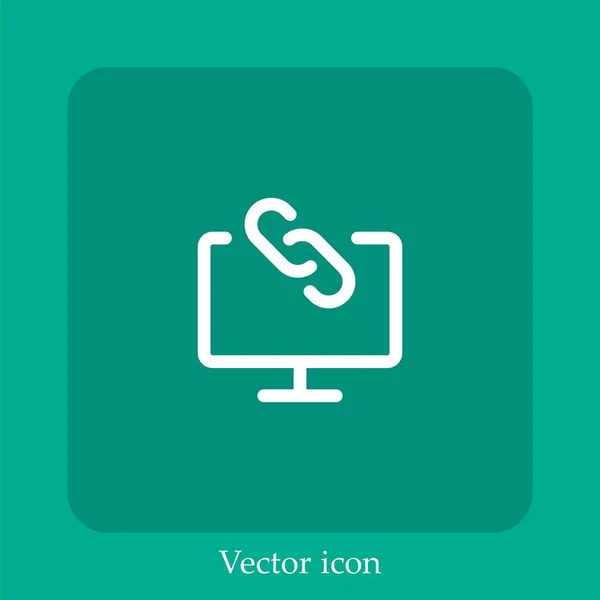 Hyperlink Ícone Vetor Linear Icon Line Com Curso Editável — Vetor de Stock