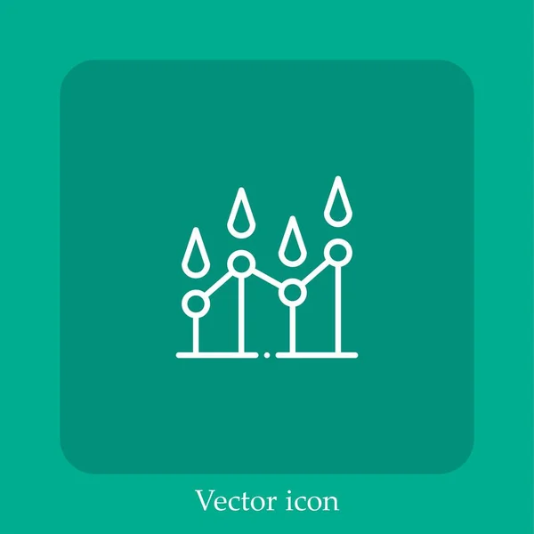 Línea Gráfico Vector Icono Icon Line Lineal Con Carrera Editable — Vector de stock