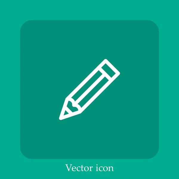 Lápis Ícone Vetor Linear Icon Line Com Curso Editável — Vetor de Stock