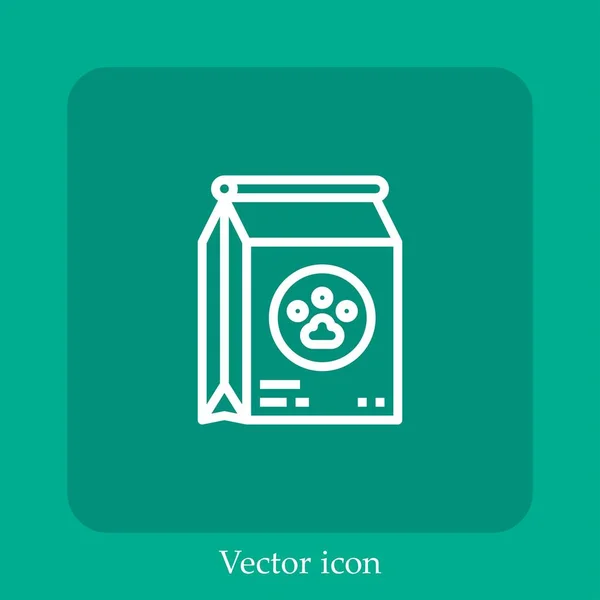 Icône Vectorielle Aliments Pour Animaux Iconique Linéaire Ligne Avec Course — Image vectorielle