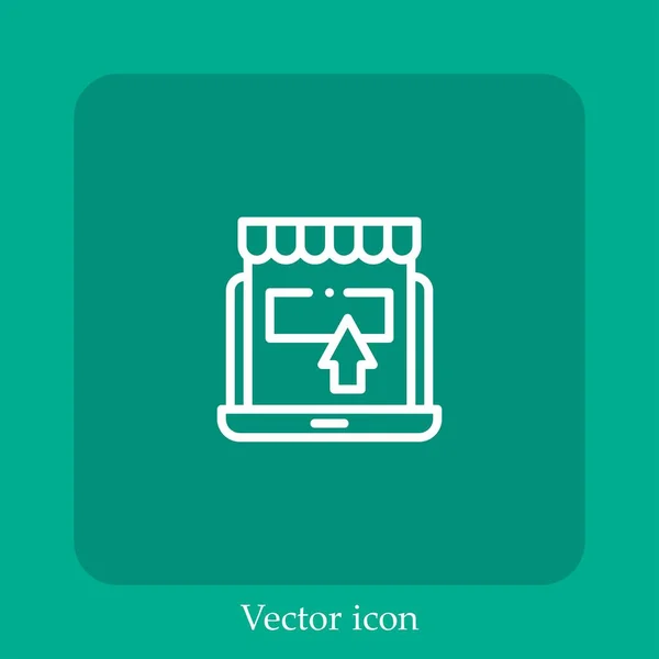 Online Shopping Vektor Symbol Lineare Icon Line Mit Editierbarem Strich — Stockvektor