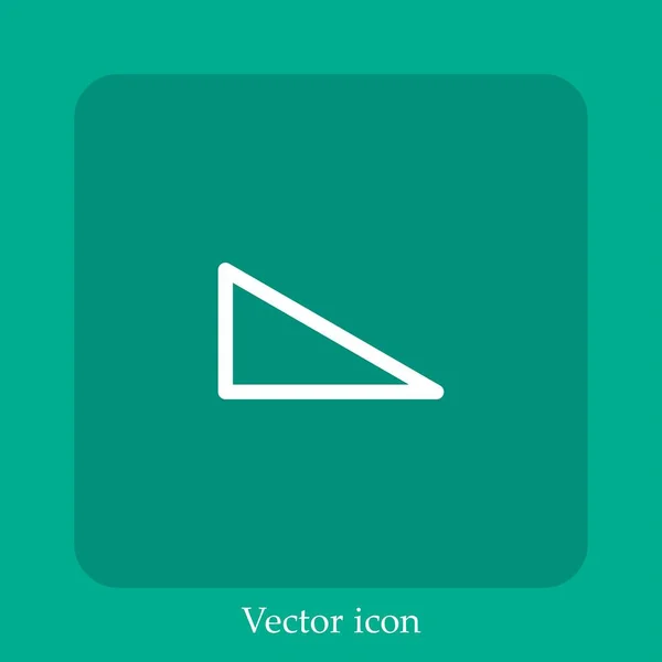 Ícone Vetorial Triangular Linear Icon Line Com Curso Editável — Vetor de Stock