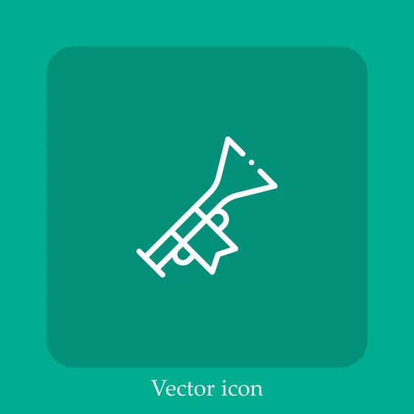 Ícone Vetor Trompete Linear Icon Line Com Curso Editável —  Vetores de Stock