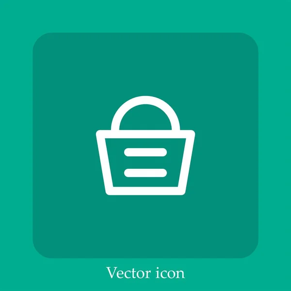 Shopping Basket Vector Icon Linear Icon Line Editable Stroke — Stock Vector
