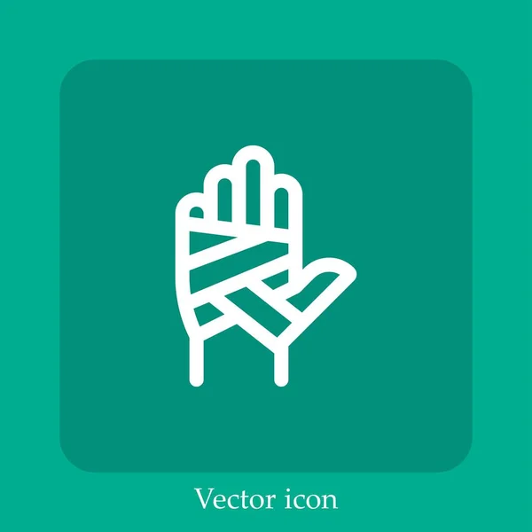 Icono Vector Vendaje Icon Line Lineal Con Carrera Editable — Vector de stock