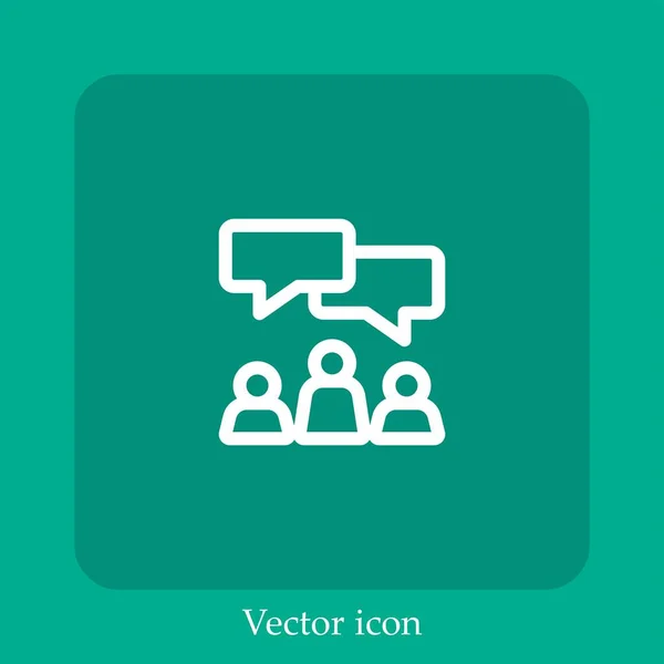 Chat Vector Icon Lineare Icon Line Mit Editierbarem Strich — Stockvektor