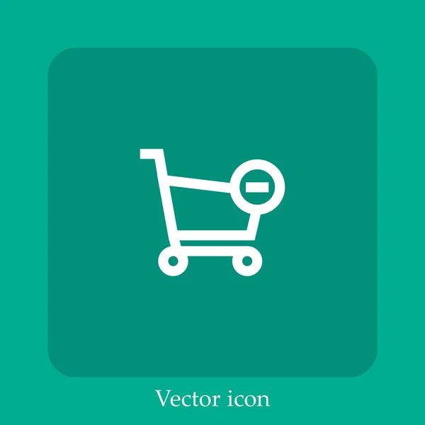 Shopping Cart Vector Icon Linear Icon Line Editable Stroke — Stock Vector