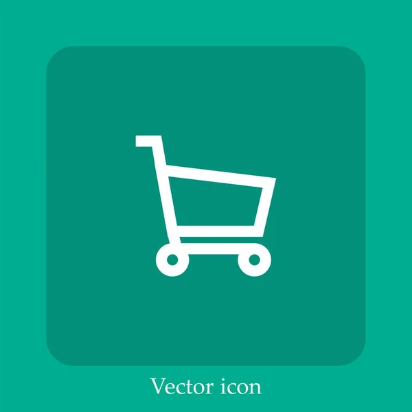 Shopping Cart Vector Icon Linear Icon Line Editable Stroke — Stock Vector