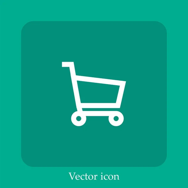 Warenkorb Vektor Symbol Lineare Icon Line Mit Editierbarem Strich — Stockvektor