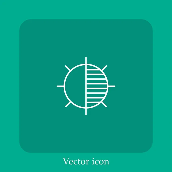 Contraste Ícone Vetor Linear Icon Line Com Curso Editável — Vetor de Stock