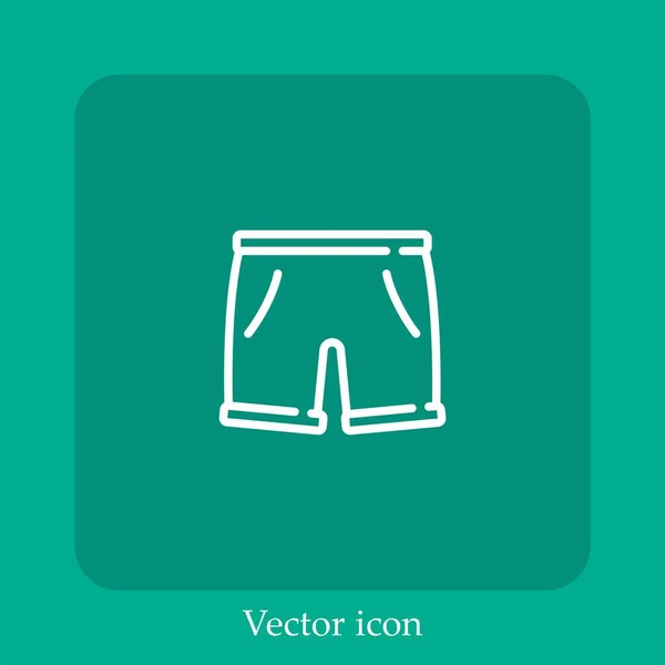 Shorts Ícone Vetorial Linear Icon Line Com Curso Editável — Vetor de Stock