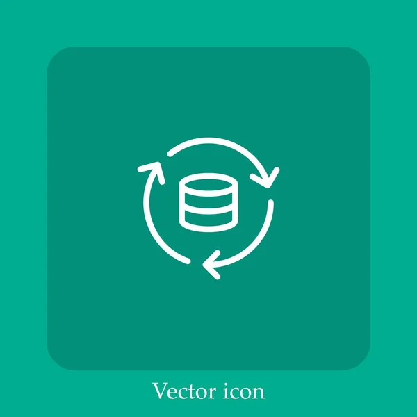 Icono Vector Base Datos Icon Line Lineal Con Carrera Editable — Vector de stock