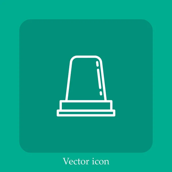 Icono Vector Sirena Icon Line Lineal Con Carrera Editable — Vector de stock