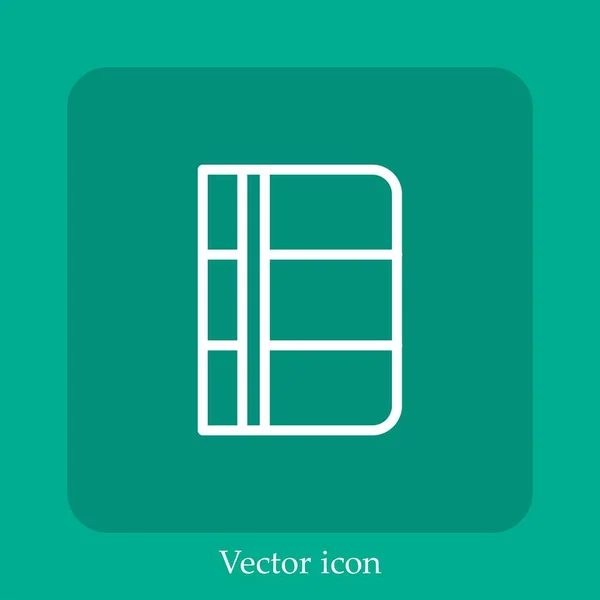 Cuaderno Bocetos Icono Vectorial Icon Line Lineal Con Carrera Editable — Vector de stock