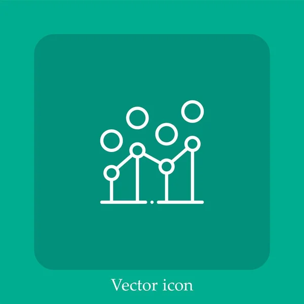 Gráfico Linhas Ícone Vetor Linear Icon Line Com Curso Editável — Vetor de Stock