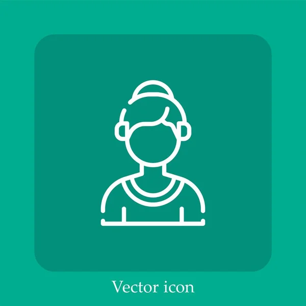 Icono Vector Mujer Edad Icon Line Lineal Con Carrera Editable — Vector de stock