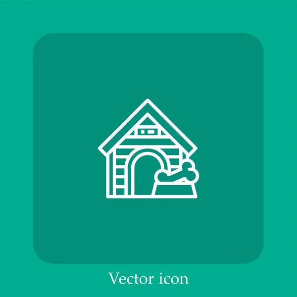 Pet House Icône Vectorielle Icône Linéaire Ligne Avec Course Modifiable — Image vectorielle