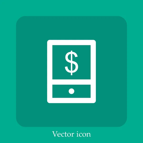 Ícone Vetor Smartphone Linear Icon Line Com Curso Editável — Vetor de Stock