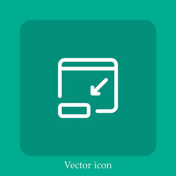 Web Page Vector Icon Linear Icon Line Editable Stroke — Stock Vector